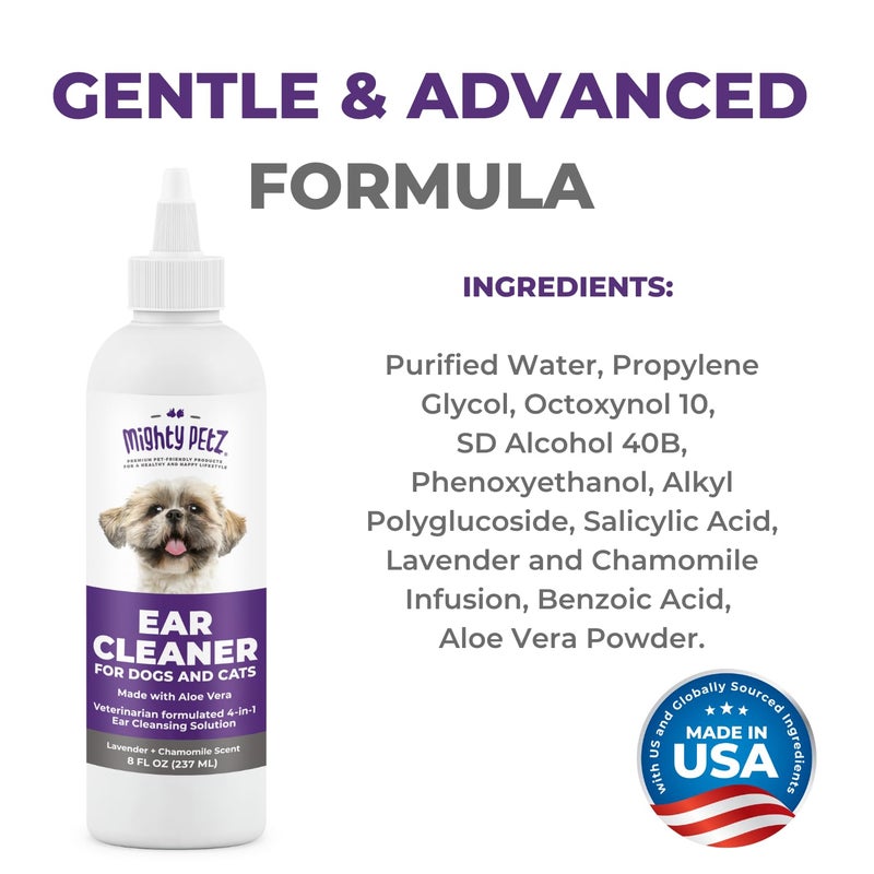 Mighty Petz Dog Ear Cleaner â€“ Pet Ear Wash to Support Itchy, Infection Prone Ears, Yeast and Wax. Advanced & Gentle Otic Cleaning Solution. Ear Drops for Dogs and Cats - 8 oz - Image 5