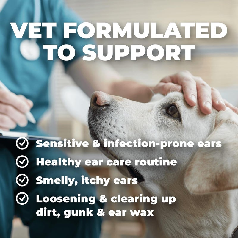 Mighty Petz Dog Ear Cleaner â€“ Pet Ear Wash to Support Itchy, Infection Prone Ears, Yeast and Wax. Advanced & Gentle Otic Cleaning Solution. Ear Drops for Dogs and Cats - 8 oz - Image 2