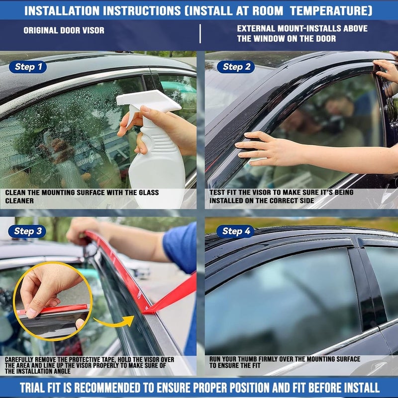 ROYALTECH Premium Non-Breakable Car Window Door Visor/Rain Guard/Wind Deflector Compatible for (XUV 700 6pcs) - Image 2