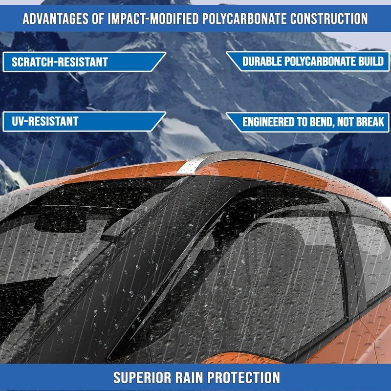 ROYALTECH Premium Non-Breakable Car Window Door Visor/Rain Guard/Wind Deflector Compatible for (XUV 700 6pcs) - Image 4