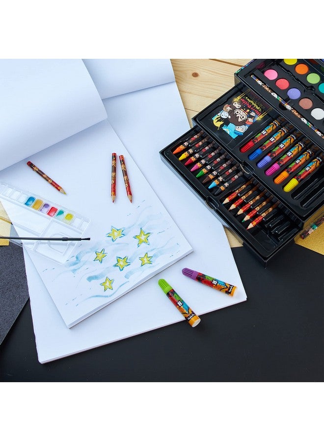 Harry Potter أقلام تلوين هاري بوتر 130 قطعة لوازم فنية مجموعة رسم لوازم مدرسية تلوين للفتيات مجموعة أقلام فنية حقيبة سفر مع أقلام شمعية فنون وحرف للأطفال من 4-12 سنة (متعدد الألوان) - Image 2