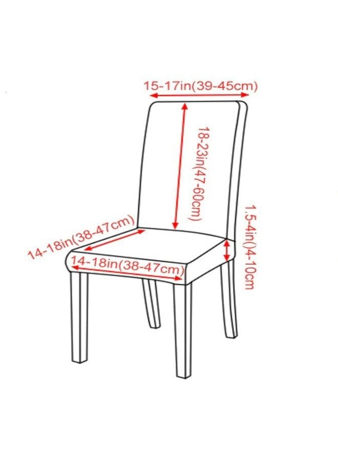 6-Pieces Dining Room Wedding Banquet Large Elastic Chair Slipcover