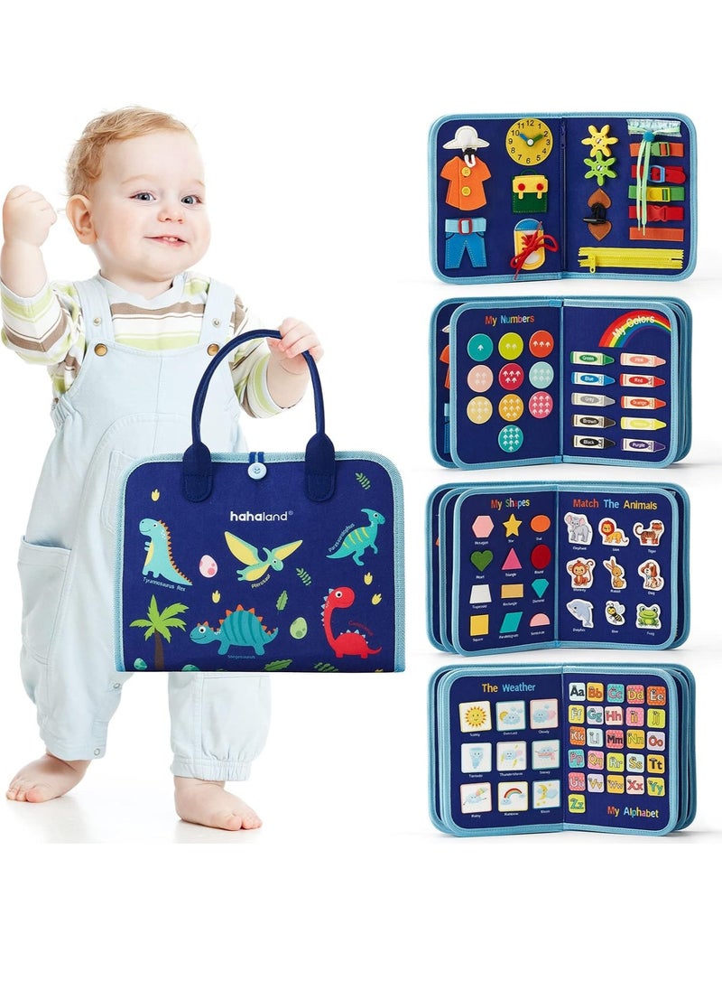 Mmmon Busy Board for Baby, Montessori Toys for 2+ Year Old Boy Birthday Gift, Preschool Learning Activities Toddlers with Life Skills, Alphabet, Number, Shape, Color, Animal, Weather  - Image 1