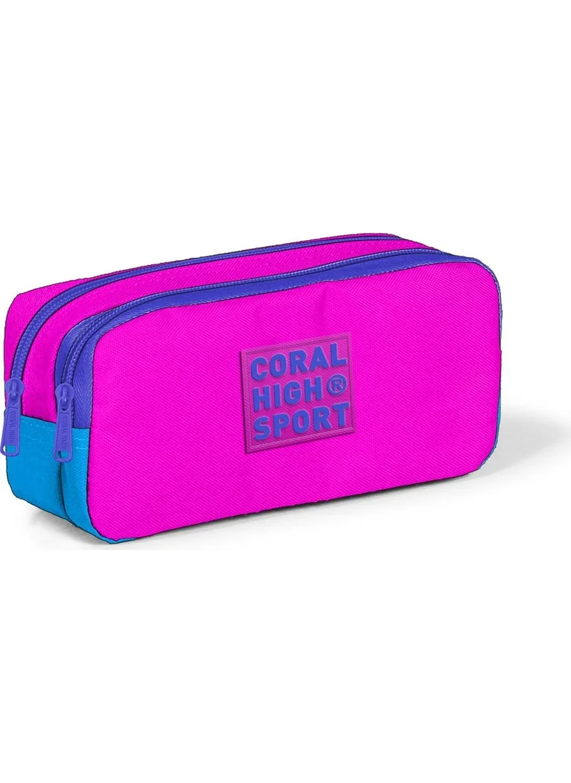CORAL HIGH Sport Pink Blue Two Compartment Pencil Bag 22273