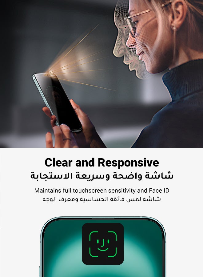 يو جرين واقي شاشة الخصوصية لجهاز آيفون 16 15 سهل التركيب مع إطار محاذاة. مضاد للسقوط ومضاد للخدش. مناسب للحافظة، 28 درجة مضاد للتجسس ومضاد لبصمات الأصابع، خالٍ من الفقاعات ومضاد للتجسس، رمادي - Image 5