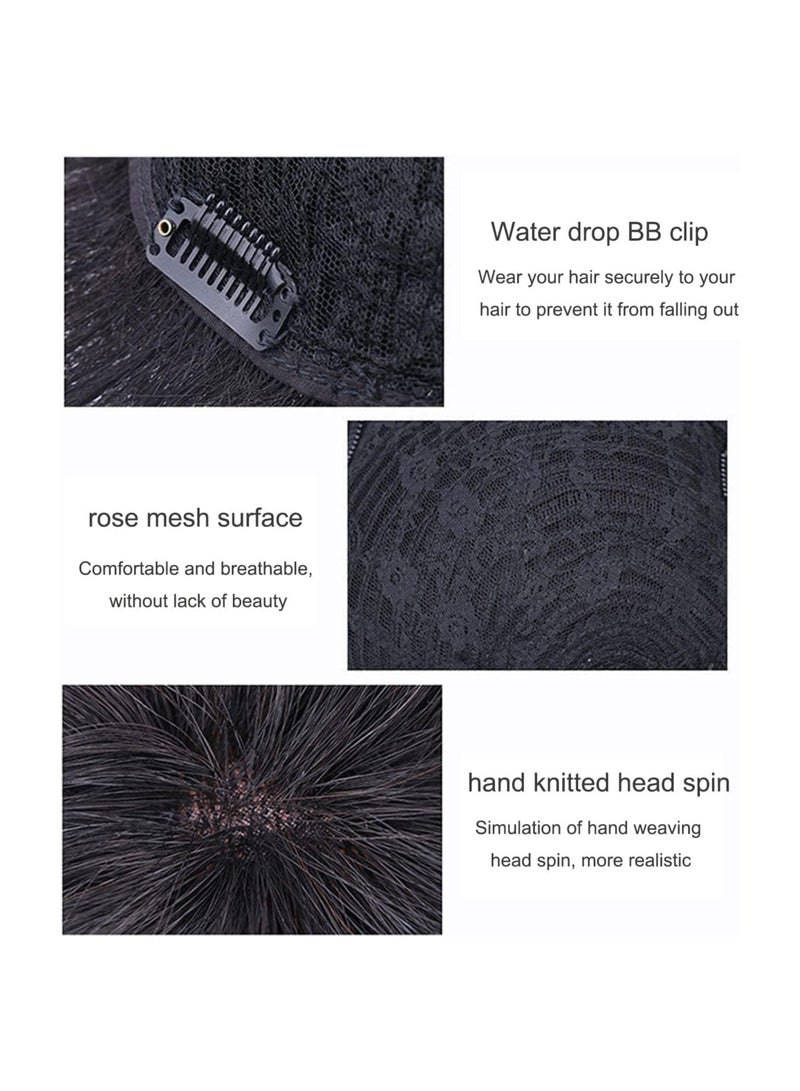 إستيل شعر مستعار بدون عقد للرجال، شعر مستعار آلي للشعر القصير، قطعة بديلة للشعر الحقيقي بالكامل، قطعة شعر مستعار مناسبة للأشخاص الذين يعانون من تساقط خط الشعر الطبيعي، تصميم هامشي مائل 16 × 18 - Image 4