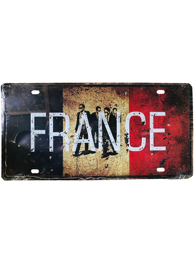 LINGWEI Wall Plate Tin Sign Metal Poster Plate Painted Modern Design Car Plate Tin Metal Wall Art Signs Cafe Thick Tinplate Wall Decoration Print Poster - Image 1