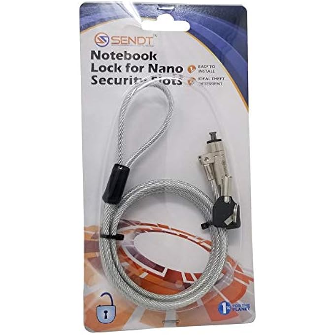 Sendt SILVER NOTEBOOK LAPTOP KEYED LOCK FOR NANO SECURITY SLOTS - Image 2