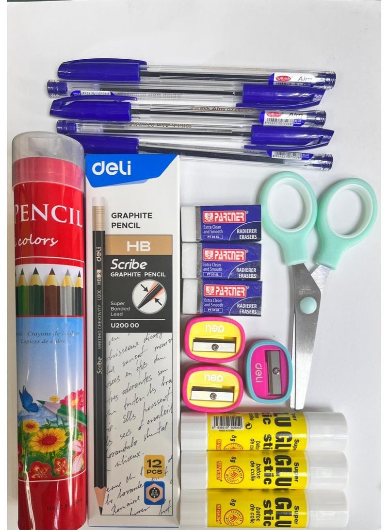 All-in-One School Combo Kit, 7 Items - Back to School Stationery Set - Image 1