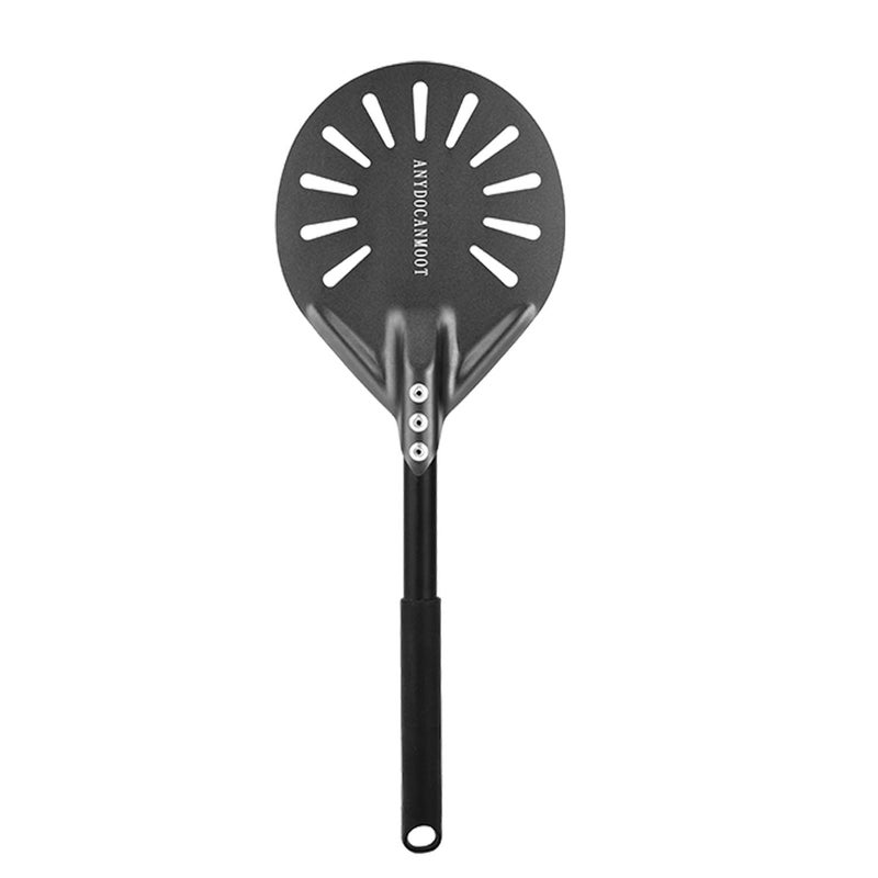 ANYDOCANMOOT Perforated Pizza Peels 6 INCH pizza spatula paddle Long Handle Metal Pizza Spatula for Indoor and Outdoor 6 Inch - Image 2