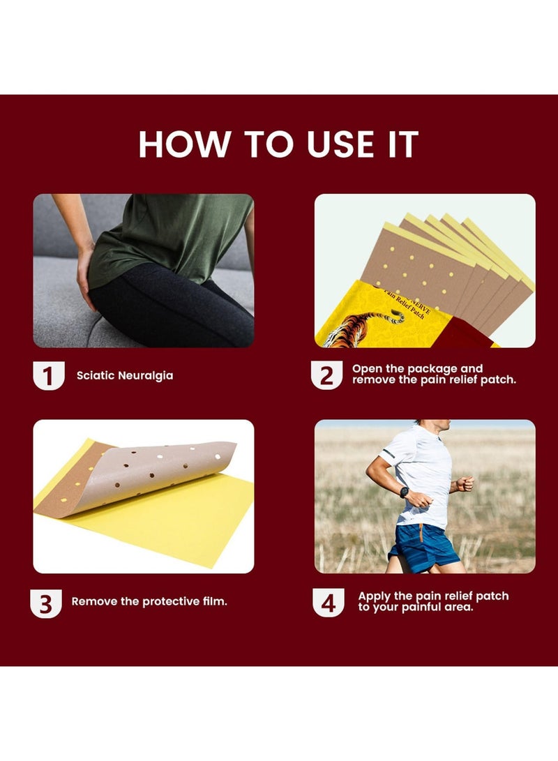 Sumifun Chinese Red Tiger Plaster Natural Herbal Pain Relieving Patch for Bone Pain Relief Shoulder, Back, Knee, Joint & Muscle 10 Pack 80 Plaster - Image 5