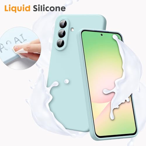 DIZORO Microfiber Candy Case for Samsung A36 5G Smooth Touch Cushion Liquid Soft Silicone Gel Rubber Phone Cases Non-Slip Full Body Protective Shockproof Back Cover (New Mint Green) - Image 5
