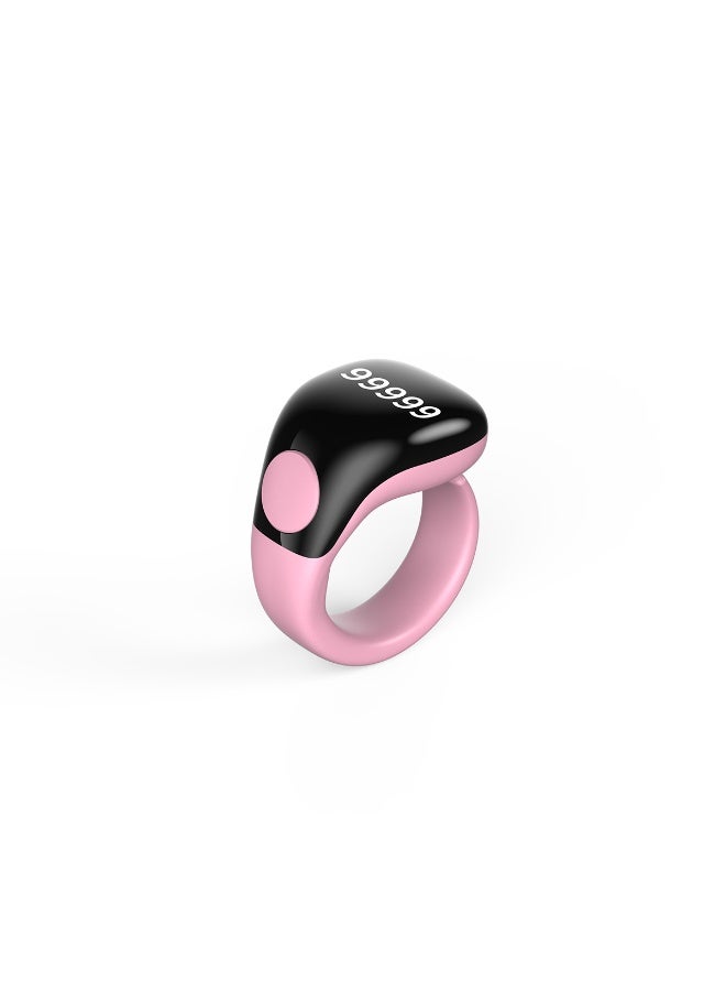 IFAYRID Smart Ring Tasbeeh Counter for Muslims, Digital Prayer Counter Ring with OLED Display, Bluetooth Prayer Reminder, Adjustable Finger Counter, Magnetic Type-C Rechargeable Tasbih Ring(pink)