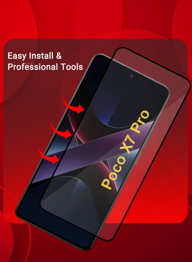 DUSALA Screen Protector For Poco X7 Pro Premium 3D Curved Tempered Glass Full Edge-To-Edge Coverage Scratch Resistant Ultra Clear - Image 5