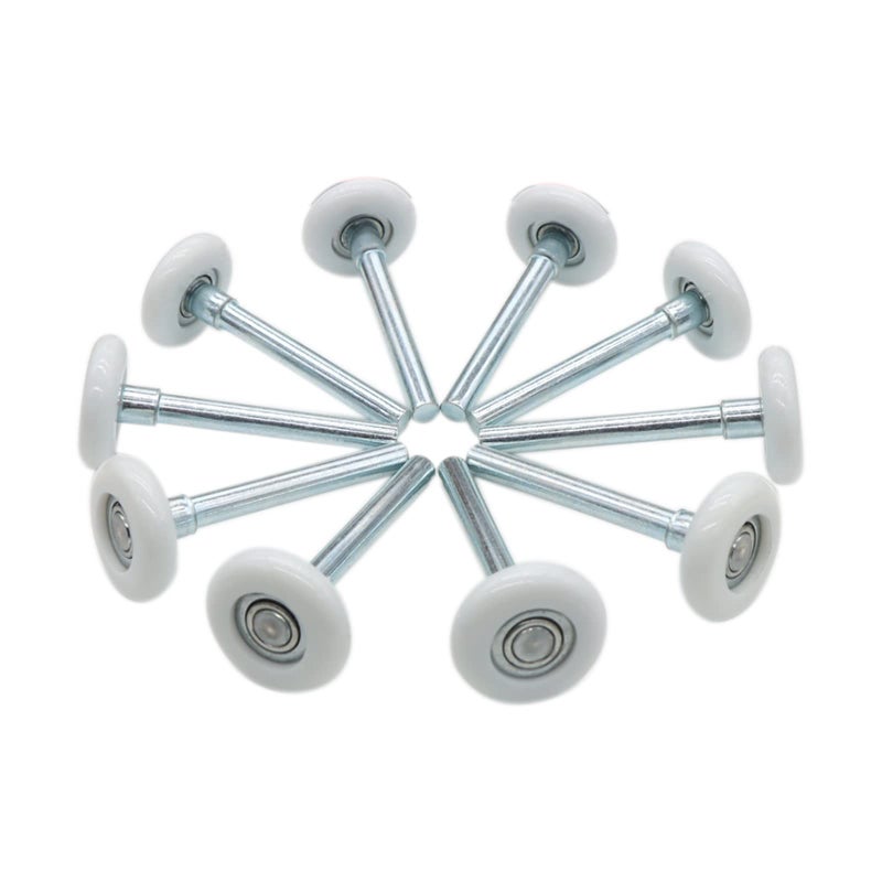 Xadnitu Garage Door Roller White 1.8"" Quiet Nylon Garage Door Wheels 4"" Stem For Garage Track Replacement With Premium Sealed 11 Ball Bearing 10 Packs - Image 1