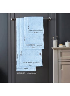 Rest Towel Set 6Pc Sky Blue Luxury Hotel Bedroom Super Soft Absorbent Durable Washable Quick Dry Cotton Family Bath Towels - 2 Bath Towel 70X140Cm 2 Hand Towel 50X100Cm & 2 Face Towel 30X30Cm  - Image 2