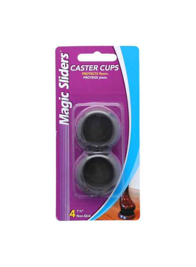 Magic Sliders 4-Piece Non-Skid Round Caster Cups Walnut 1-1/4inch 39618