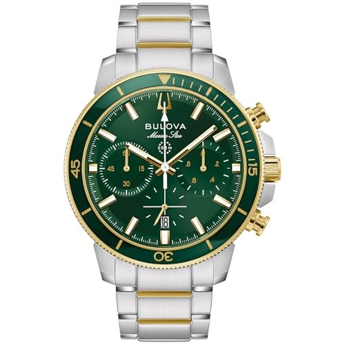 Bulova Mens Marine Star Series C TwoTone Stainless Steel 6Hand Chronograph Quartz Watch - Image 1