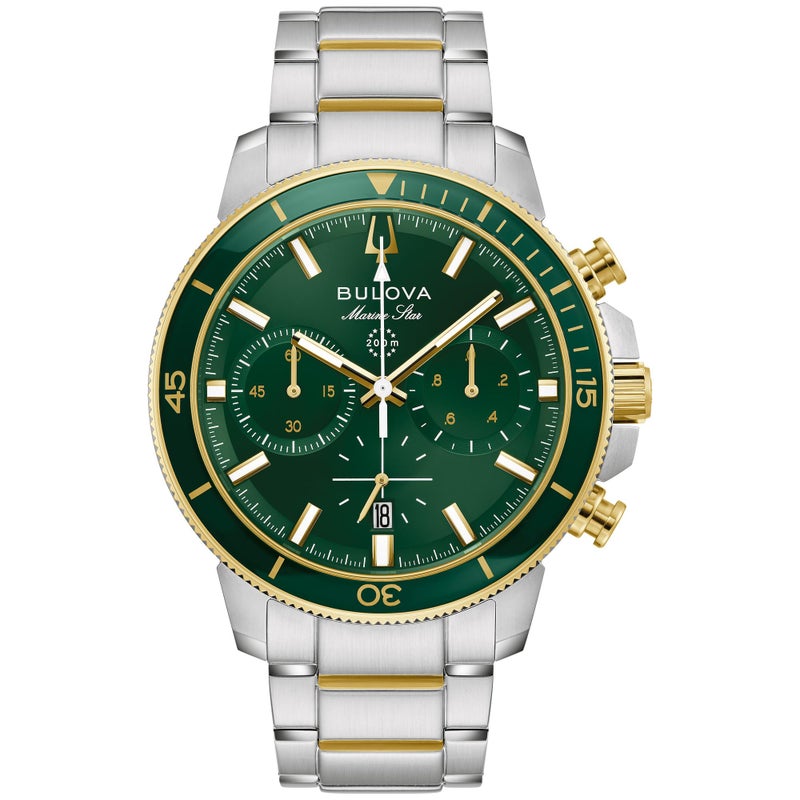 Bulova Mens Marine Star Series C TwoTone Stainless Steel 6Hand Chronograph Quartz Watch - Image 2