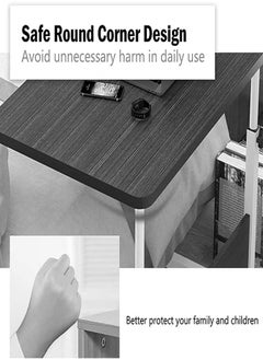 ZCM-HAPPY Versatile Dormitory Bedside Bed Lazy Laptop Table with Smart Storage (80*40*85cm)  - Image 4