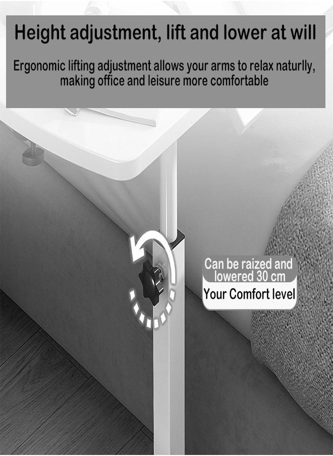 ZCM-HAPPY - Versatile Dormitory Bedside Bed Lazy Laptop Table with Smart Storage (80*40*85cm) - Image 1