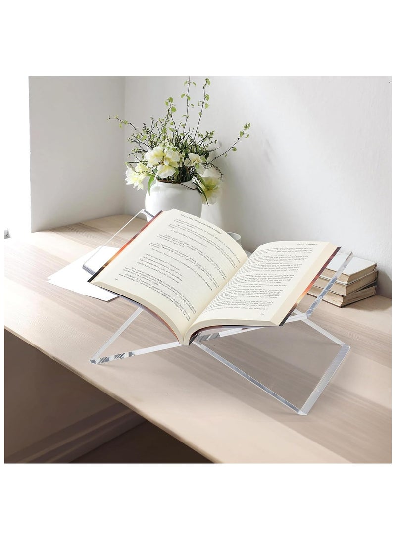 حامل كتب أكريليك شفاف، قاعدة عرض كتب سميكة وعملية، حامل كتب للقراءة، حامل للكتب المفتوحة والمغلقة. - Image 2