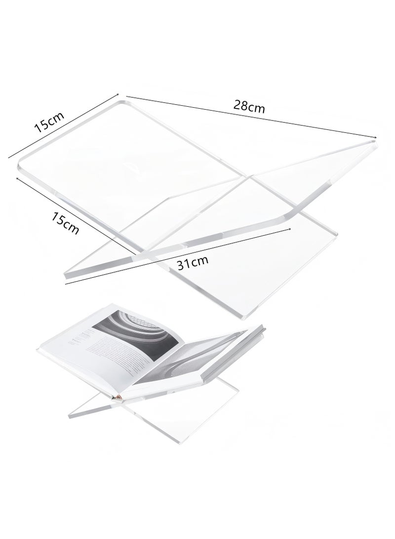 حامل كتب أكريليك شفاف، قاعدة عرض كتب سميكة وعملية، حامل كتب للقراءة، حامل للكتب المفتوحة والمغلقة. - Image 3