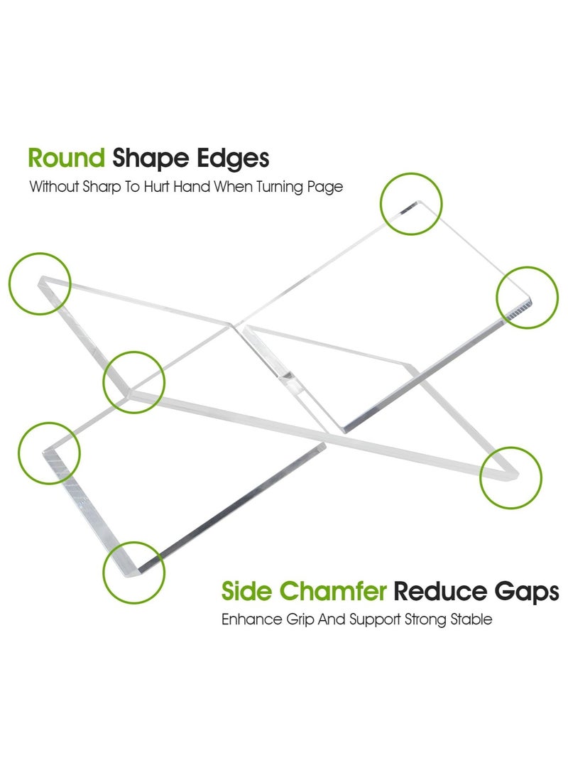 حامل كتب أكريليك شفاف، قاعدة عرض كتب سميكة وعملية، حامل كتب للقراءة، حامل للكتب المفتوحة والمغلقة. - Image 4