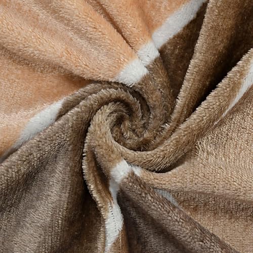 DECOREZA Super Warm Elastic Fitted Warm Flannel Bedsheet King Size Warm Velvet Bedsheet for Winter Double Bed | 2 Pillow Covers, Size - 72 x 78 Inches (Cream N Brown) - Image 4