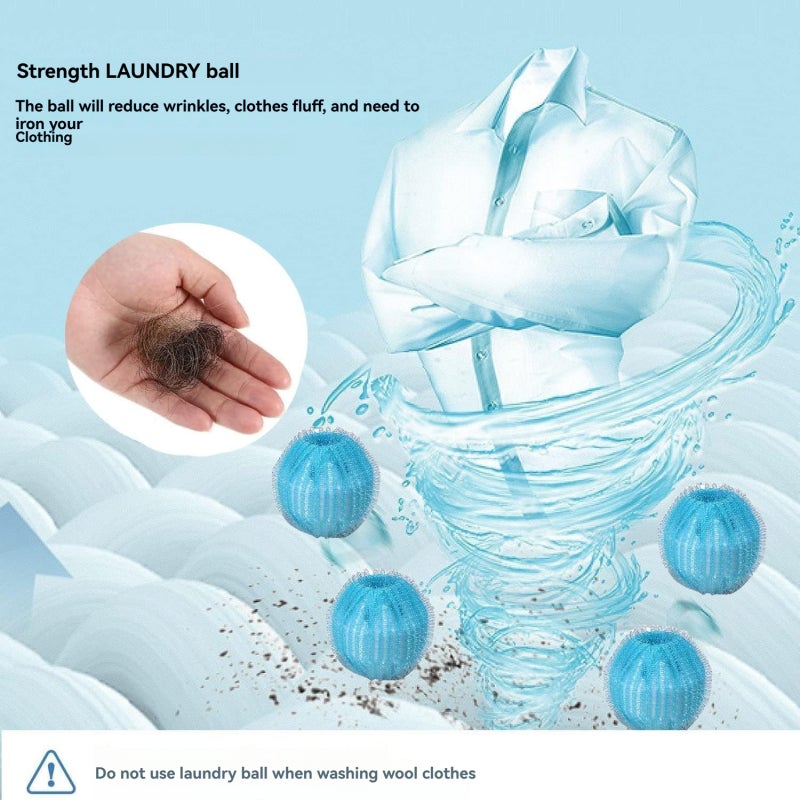 Anti-Tangle Laundry Balls Blue Dense Nylon Hooks - Powerful Lint & Pet Hair Removal Laundry Lint Remover for Drum Washing Machine, Home Laundry Use - Image 4