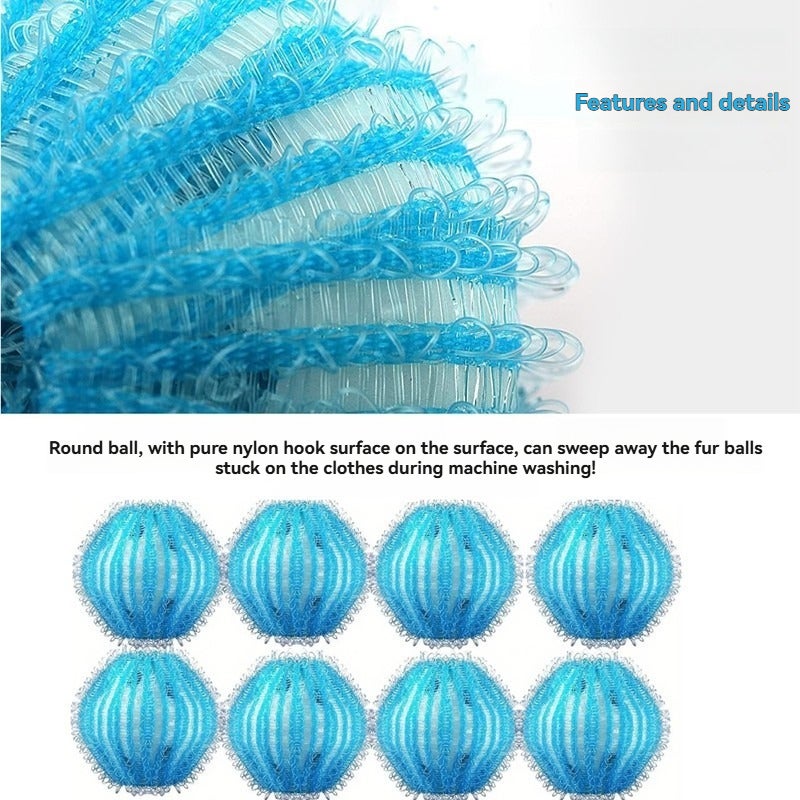 Anti-Tangle Laundry Balls Blue Dense Nylon Hooks - Powerful Lint & Pet Hair Removal Laundry Lint Remover for Drum Washing Machine, Home Laundry Use - Image 3