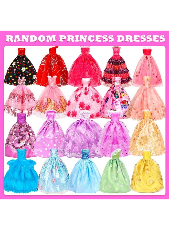 Bymore 58 Pcs Doll Clothes And Accessories, 5 Wedding Gowns 5 Fashion Dresses 4 Slip Dresses 3 Tops 3 Pants 3 Bikini Swimsuits 20 Shoes For 11.5 Inch Doll Christmas Stocking Stuffers Girls Gift Age 5 7 8 10 - Image 2