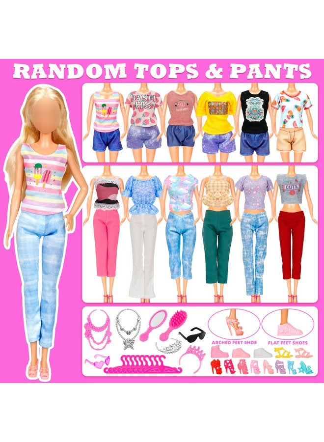 Bymore 58 Pcs Doll Clothes And Accessories, 5 Wedding Gowns 5 Fashion Dresses 4 Slip Dresses 3 Tops 3 Pants 3 Bikini Swimsuits 20 Shoes For 11.5 Inch Doll Christmas Stocking Stuffers Girls Gift Age 5 7 8 10 - Image 5