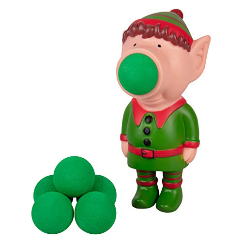 Hog Wild Christmas Elf Ball Popper Toy Holiday Stocking Stuffer Includes 4 Soft Foam Balls Squeeze to Pop Air Powered Balls Up to 20 Feet for IndoorOutdoor Play Gift for Kids Girls Boys - Image 1