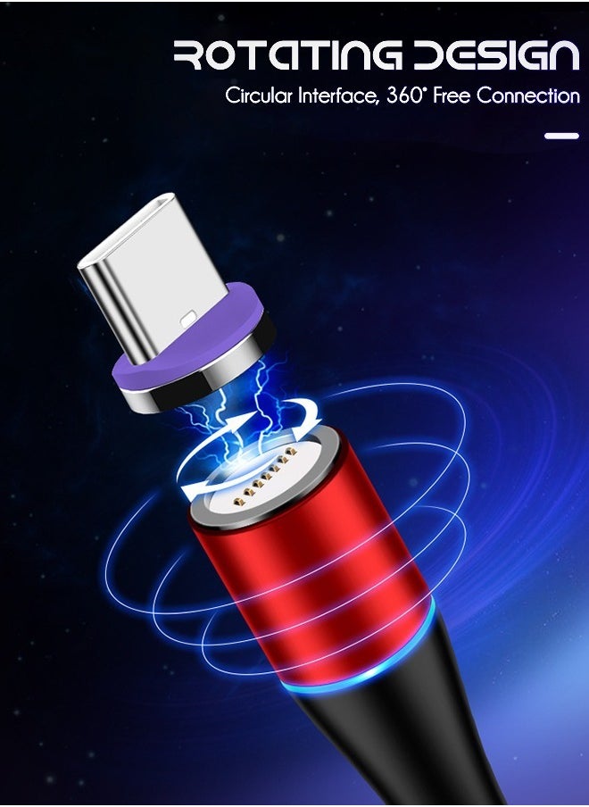 Magnetic Fast Charging Cable 3-In-1 Data Transfer Capable & USB Charger Compatible With Micro USB Type C And All Product Device (Lightning/Type-C/Micro)