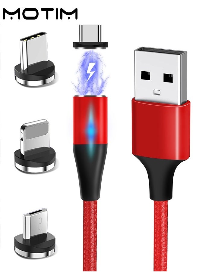 Magnetic Fast Charging Cable 3-In-1 Data Transfer Capable & USB Charger Compatible With Micro USB Type C And All Product Device (Lightning/Type-C/Micro)