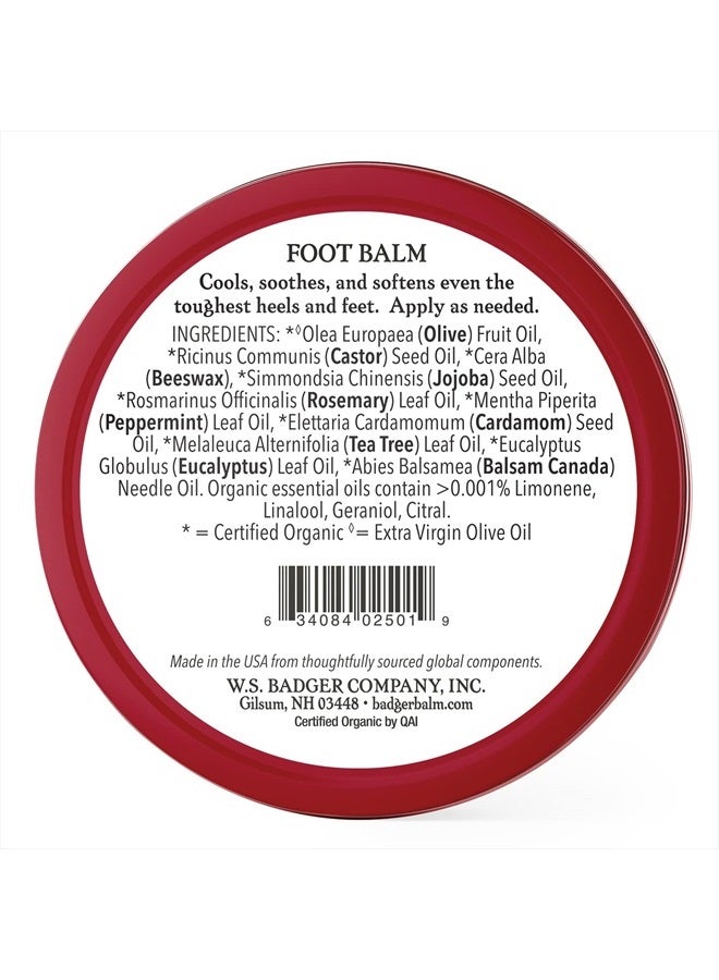 Badger Foot Balm, Organic Tea Tree & Olive Oil Foot Care for Dry Cracked Heels, Cracked Heel Repair for Dry Cracked Feet, Foot Cream Heel Balm, 2 oz (2 Pack) - Image 2