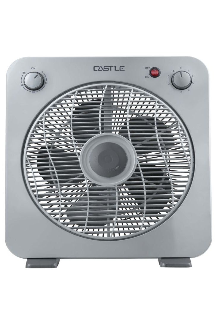 Castle Castle Box Fan 12 Inch, 5 Blades, 4 Speeds, FAX 4012 - Grey