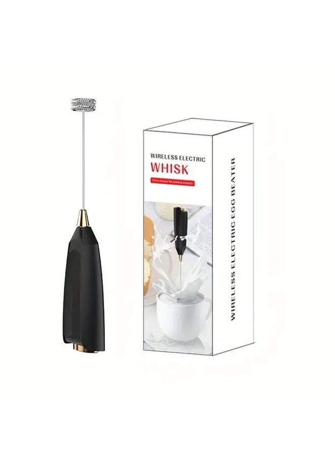 Black Single Head Electric Milk Frother and Egg Beater 2 in 1 Handheld Battery Powered Mixer - Image 1