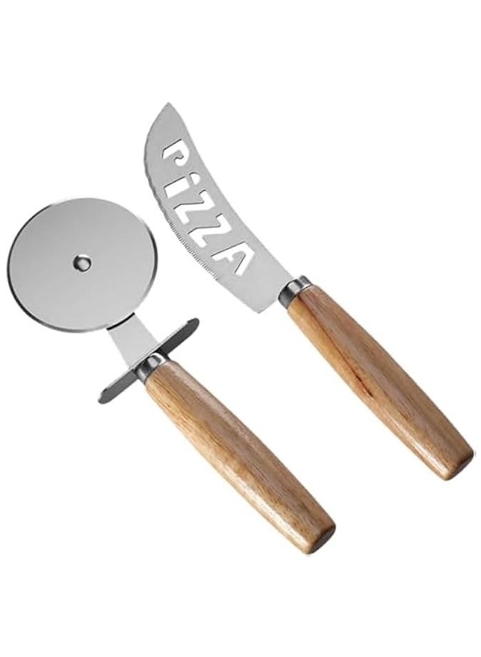 erorex Pizza Cutter, Baking Tool Kitchen Cutter Practical Cutter, Bread Cutter Stainless Steel Slicer Gadget, Pizza Roller Wheel Bread Slicer Kitchen Accessory(Pack of 2) - Image 1