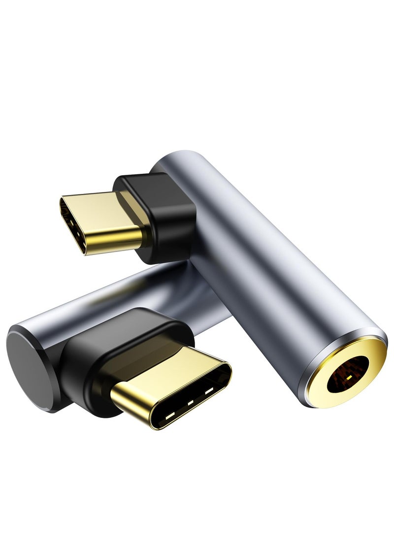 KASTWAVE 2 Pack USB C to 3.5mm Audio Adapter Type C Aux Headphone Jack DAC Stereo Mic HiFi Right Angle Dongle For iPad Pro Air 5 4, Pixel 7 Pro, Galaxy S23 S23+ S23 Ultra S22 S21 S20 - Image 1