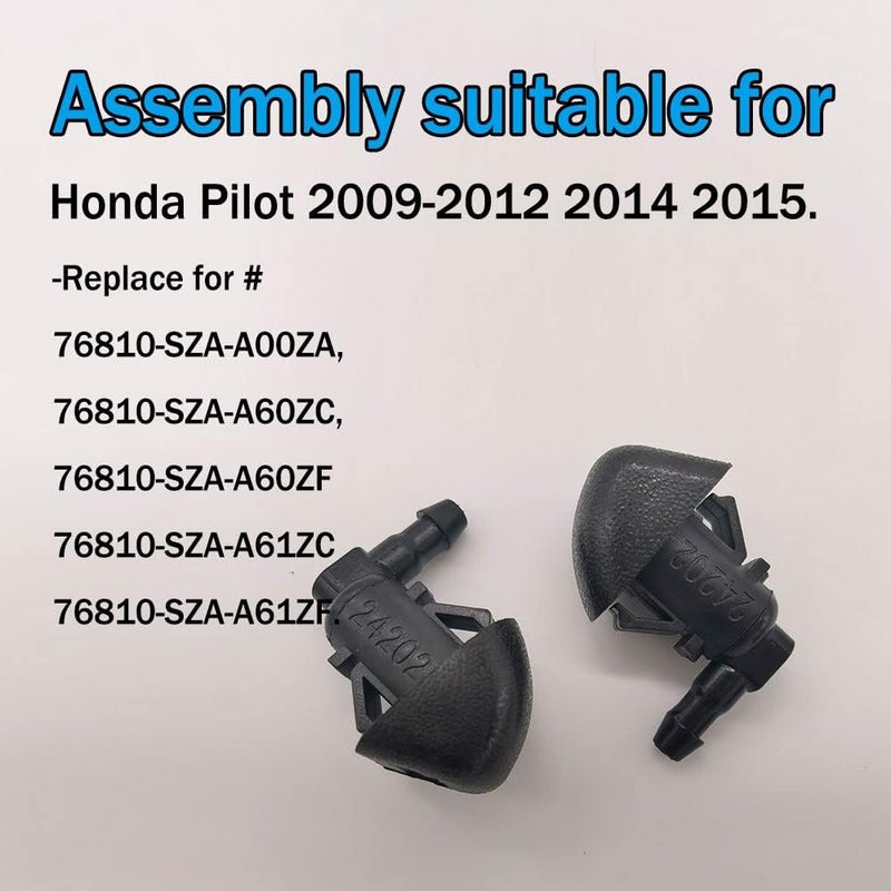HAOBO Windshield Washer Nozzles Kit, Front Windshield Washer Nozzle Assembly and Fluid Hose with Connectors for Honda Pilot 2009-2012 2014 2015, Replaces OEM # 76810-SZA-A01ZA - Image 5
