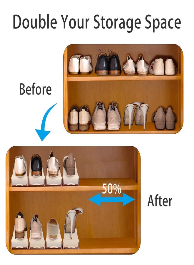 Bingxue Shoe Organizer 10 Pack,Shoes Organizer for Closet Over Door Storage,Space Savers 50%, 4 Levels Adjustable Thickening Double Layer Shoe Holders - Image 5