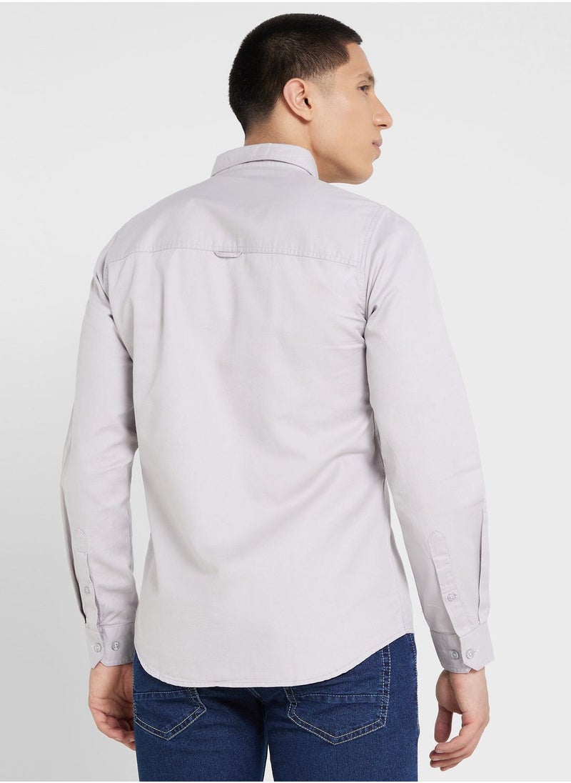 Seventy Five - Pure Cotton Casual Double Pocket Shirt - Image 1