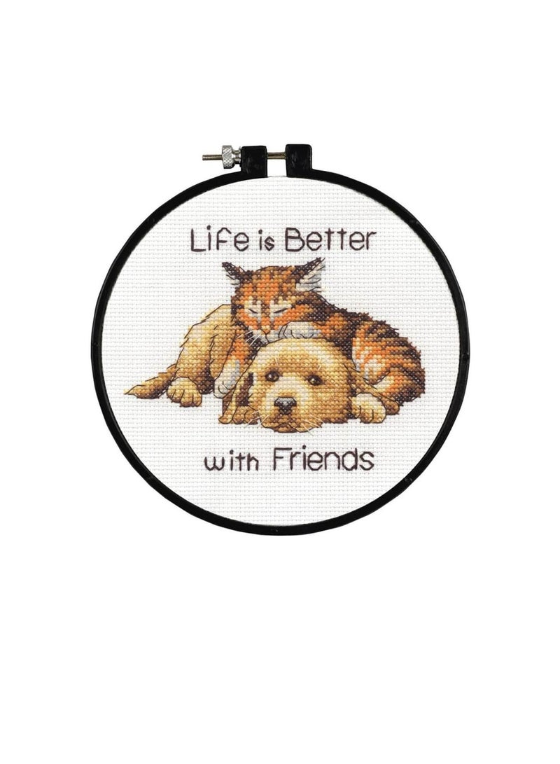 دايمنشونز الأبعاد / Learn-A-Craft عدة خياطة متقاطعة 6 بوصة مستديرة أفضل مع الأصدقاء 14 عددًا - Image 1