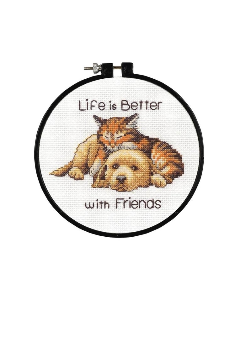 دايمنشونز الأبعاد / Learn-A-Craft عدة خياطة متقاطعة 6 بوصة مستديرة أفضل مع الأصدقاء 14 عددًا - Image 2