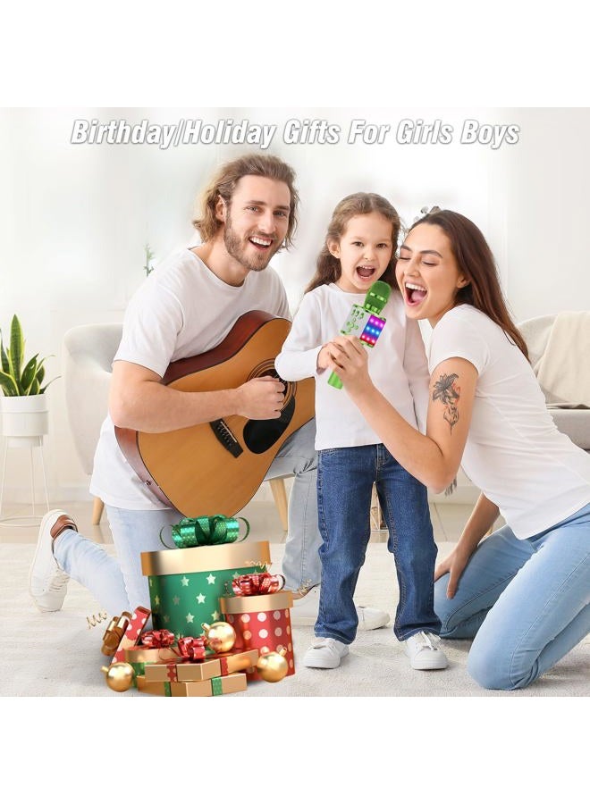 BONAOK Karaoke Microphone for Kids & Adults - Bluetooth Microphones Singing Mic with Disco Lights, Echo Effect, Built-in Speaker Portable Karaoke Player for Party Travel Gifts Q78(Green) - Image 5