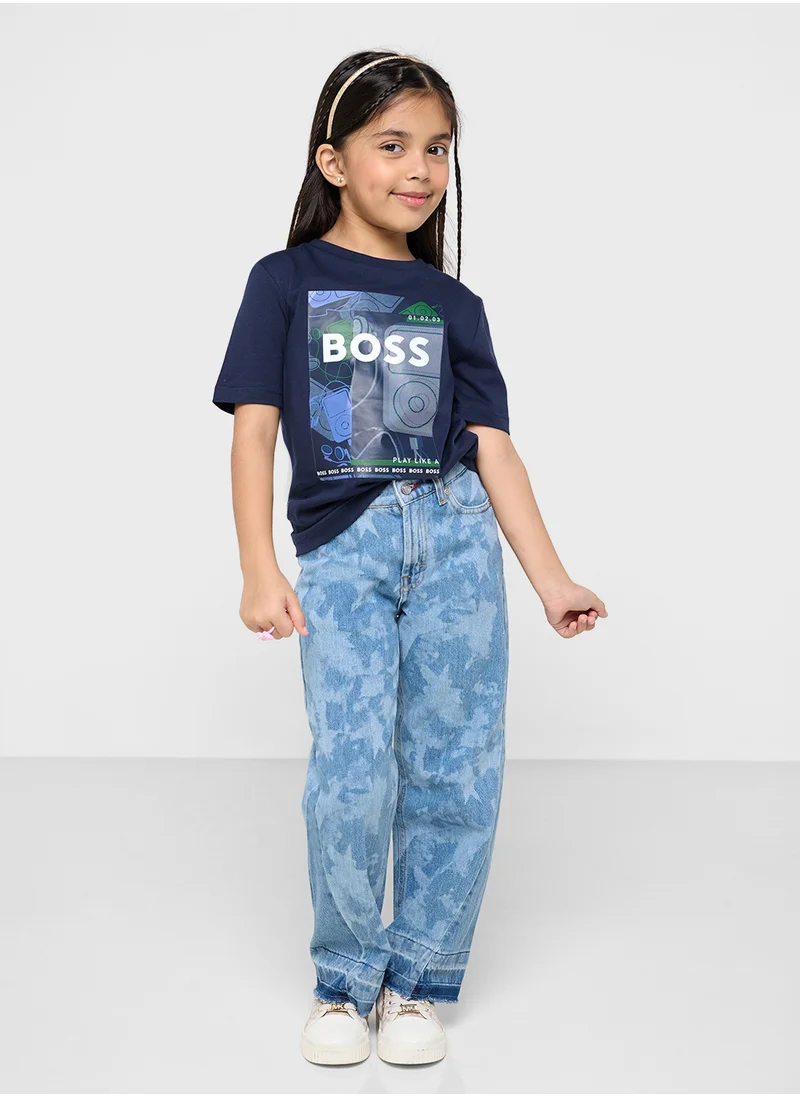 هوجو Kids Straight Fit Denim Jeans