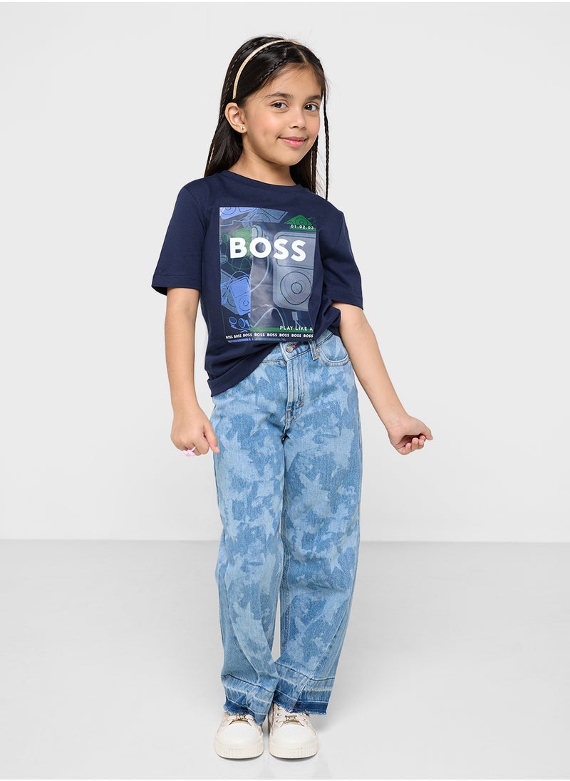 HUGO - Kids Straight Fit Denim Jeans - Image 1