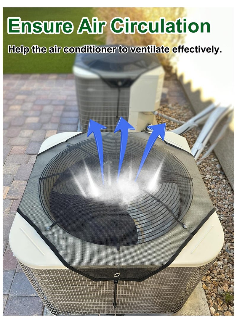 Air Conditioner Cover, Universal Central AC Cover for Outside Unit, Mesh Air Conditioner Covers for Outside Defender, Outdoor Leaf Guard Top AC Cover Defender, All Season Protection (36 x 36)  - Image 3